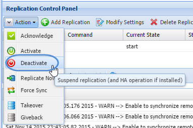 Deactivate Replication